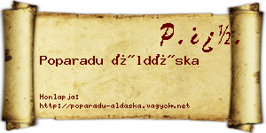 Poparadu Áldáska névjegykártya